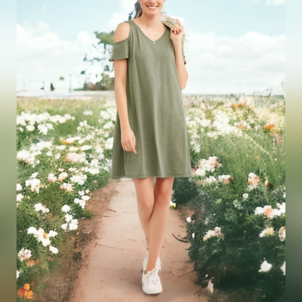 Cold Shoulder T-Shirt Dress